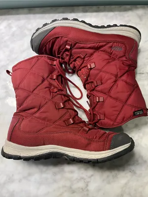 Keen Red Quilted Lace-Up Boot with Black Fleece Lining thumbnail 6