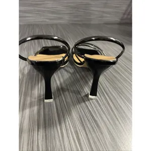 Womens 8.5 M Galvin Heeled Sandal Straps Black Block‎ Heel Square Toe S-149 thumbnail 3