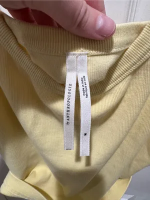 Anthropologie Pale Yellow Ribbed Tank Top thumbnail 3