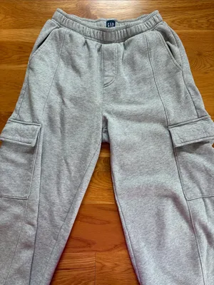 GAP Light Gray Women's Cargo Jogger Sweatpants thumbnail 3