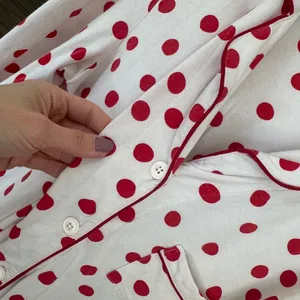 The Cat's Pajamas set pima modal button down shirt top pants Sprinkle polka Dots thumbnail 14