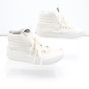 Vans Sk8-Hi High Top Sneakers Off White Canvas Skate Shoes Womens 6.5 thumbnail 3