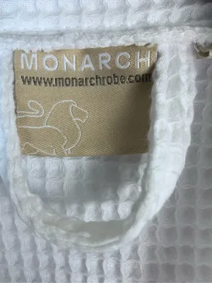 Monarch White Waffle Weave Spa Robe Unisex One Size Belted Hotel Resort Cotton thumbnail 6