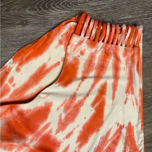 Lucky Brand Orange White 'Fireworks' Tie Dye High Waist Bikini Size L thumbnail 3