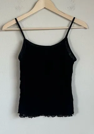 Vintage Rampage Black Mesh Lettuce Edge Cami thumbnail 1