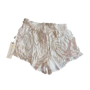 Ocean Drive Smocked Shorts Palm Leaf Print Tassel Detail Casual Size L‎ thumbnail 2