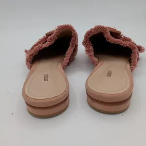 Schutz Mileni Pink Leather Fringed Buckle Pointed Toe Mules Flat Shoe Women 8.5B thumbnail 5