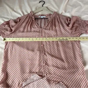 DR2 Womens Pink Geometric Floral Patterned Lightweight Woven Button Front Blouse thumbnail 11