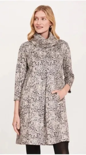 Tyler Boe Kim Faux Suede Dress Multi Animal Print Midi Pockets Casual, Size‎ S thumbnail 1
