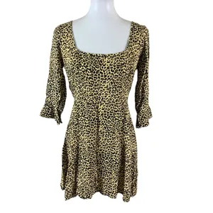 Motel Rocks Leopard Print Fit And Flare Mini Dress M Retro Indie Grunge thumbnail 2