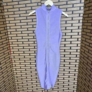 House‎ Of London Harun Lilac Lace Up Bandage Dress Size Medium thumbnail 3