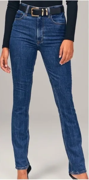 abercrombie and fitch slim straight ultra high rise denim jeans women’s 00r 24 thumbnail 1