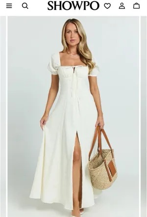 NWT SHOWPO Off White maxi dress size 6 thumbnail 3