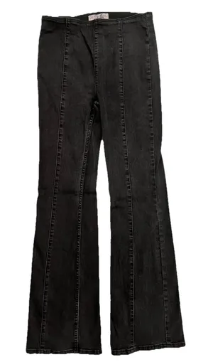 We The Free People Flare Jean Size 26 Black Denim Bell Bottom Stretch Pull On‎ thumbnail 1