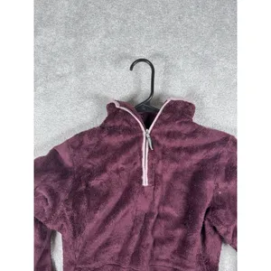 The North Face Women's Small Sherpa Fleece Pullover Sweater Purple 1/4 Zip‎ Soft thumbnail 11