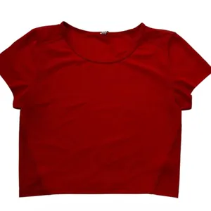 Aerie Womens Red Short Sleeve Mesh Back Cropped Activewear T-Shirt | 0112 thumbnail 1
