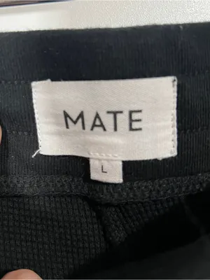 Mate the Label Organic Cotton Waffle Wide Leg Pants in Jet Black Size Large thumbnail 2