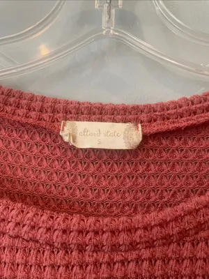 Altar'd State Waffle Knit Crew top - Rosey coral color thumbnail 2