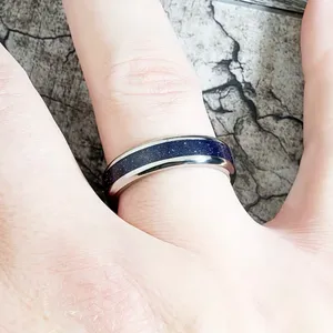 Women’s Luxury 316L Stainless Steel Silver Nebula Design 8mm Band Size 7 thumbnail 5