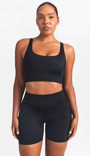 Nike Skims Shine Scoop Neck Longline Bra Obsidian Size Small thumbnail 1