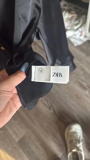 Zara satin effect blouse with thin belt thumbnail 5