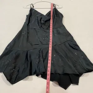 Oh Polly Black Rhinestone Mini Dress NWT Spaghetti Strap US 8 thumbnail 5