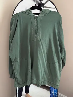 aerie Olive Green Hoodie Sweater thumbnail 1