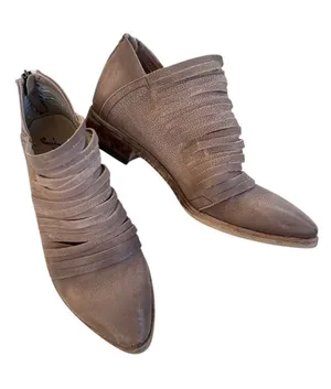 EUC Free People Leather Lost Valley Strappy Booties Size 7.5 thumbnail 1