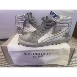 New Golden Goose Slide Classic White Gray Sneakers Size 10 thumbnail 3