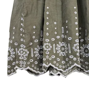 MADEWELL Womens S Embroidered Square Neck Corduroy Minidress NEW thumbnail 10