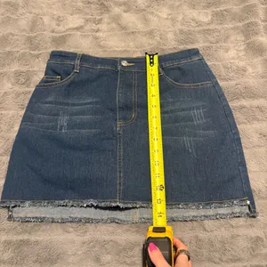 After Market Denim Skort Mini Skirt Blue Frayed Hem Size S thumbnail 7