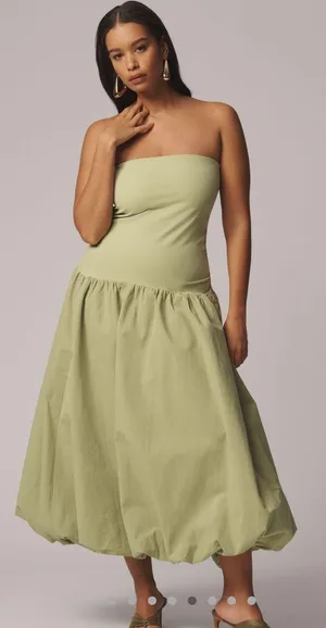 Anthropologie Mare Mare Strapless drop waist midi dress thumbnail 4