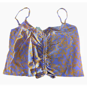 Roxy Vibrant Floral Ruched Crop Camisole Top -‎ Size Medium thumbnail 2