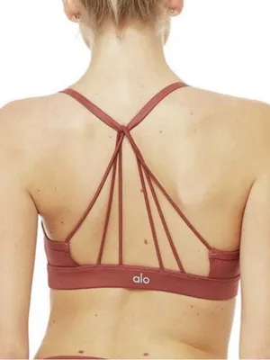 Alo Yoga Sunny Women’s Rust Strappy Back Sports Bra Size Medium thumbnail 2