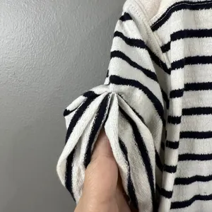 Free People French Kiss Mixed Media Top Stripe Blue White High Low Size Small thumbnail 6
