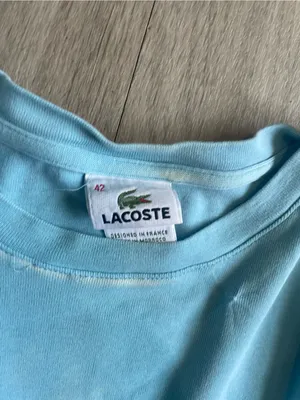 Lacoste Sky Blue Long Sleeve Tee with Crocodile Logo thumbnail 2