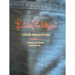 Lilly Pulitzer Dress Women Small Blue Pima Cotton Slub Knit Mini‎ Tee Boho thumbnail 7