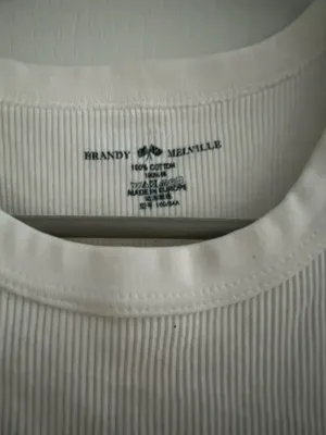 Brandy Melville White Tank Top Ribbed thumbnail 2