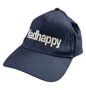 Madhappy Women's Navy Blue White Embroidered Logo Strapback Baseball Cap Hats OS thumbnail 1