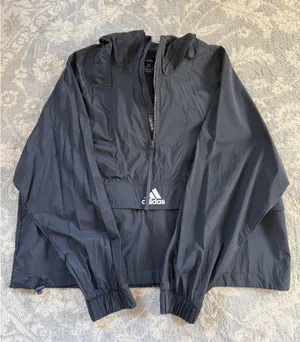 Adidas Black Lightweight Windbreaker Half-Zip thumbnail 1