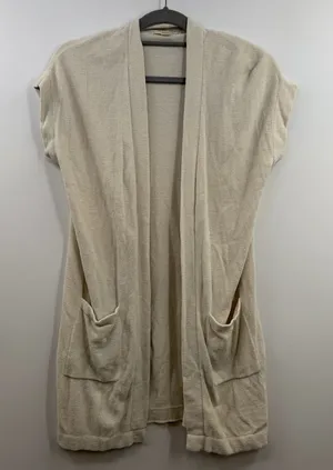 Barefoot Dreams CozyChic Ultra Lite Cardigan Womens XS Sand Dune Long Vest 497 thumbnail 1