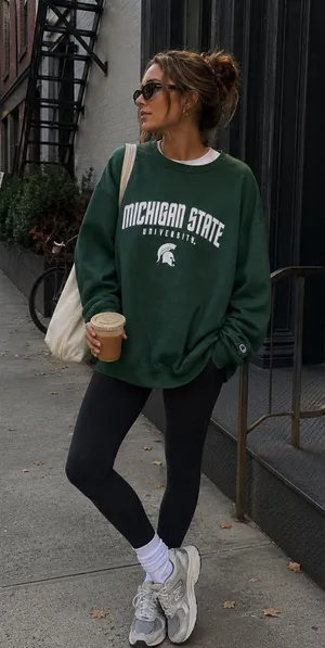 Champion Michigan State Dark Green Crewneck Sweatshirt thumbnail 1