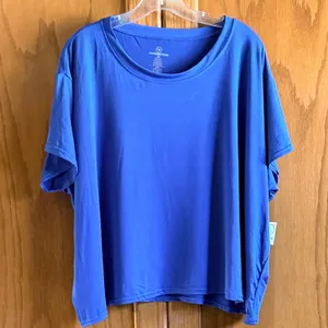 NEW‎ 3X Royal Blue Gorpore Short Sleeve Athletic Top Plus Size Athleisure thumbnail 3