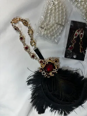1920s Flapper Costume Accessory Set Black thumbnail 4