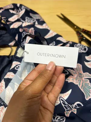 Outerknown Bailey Dress Size 2 Navy Floral Halter Ruffle Mini Dress NWT thumbnail 13