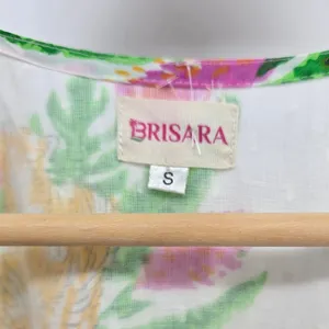 Brisara Elara Dress Womens S Tiger Floral Block Print White Maxi NEW thumbnail 4