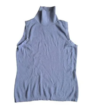 Elliott Lauren Purple Cashmere Mix Mock Turtleneck Sleeveless Top Size Medium thumbnail 1