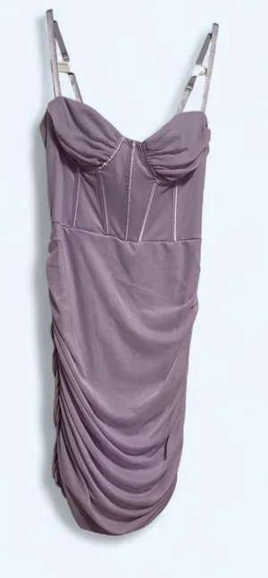 Purple Mini Corset Dress Size M thumbnail 1