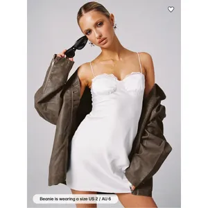 Princess Polly Snowbird Mini Silky Dress White Lace Size 10 thumbnail 7