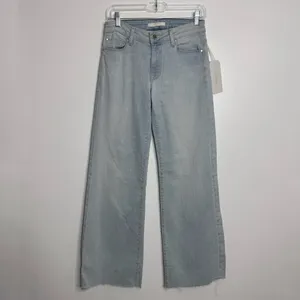 NWT Fidelity Coco Wide Leg Jeans Raw Hem Clearwater Blue‎ Size 26 Clean Girl thumbnail 2